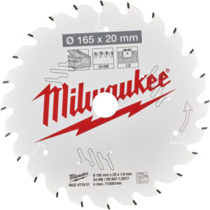 Milwaukee Cordless Circular Saw Blade 165 x 20mm 24T